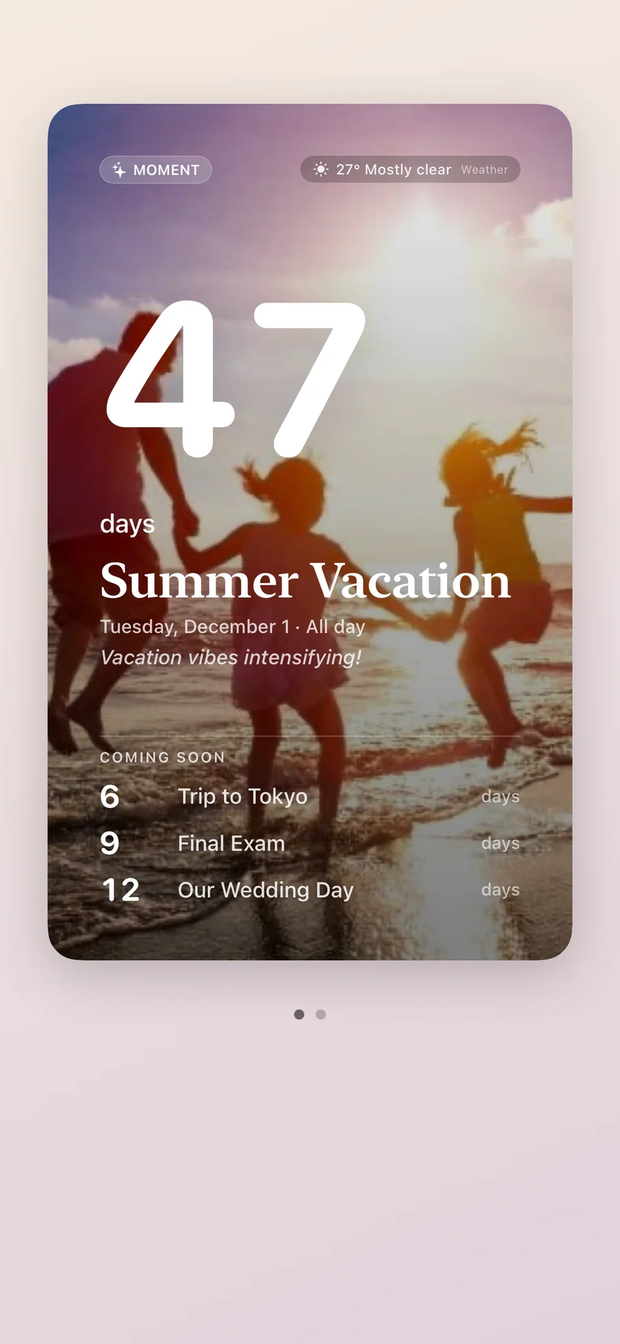 Soon. extra-large countdown widget