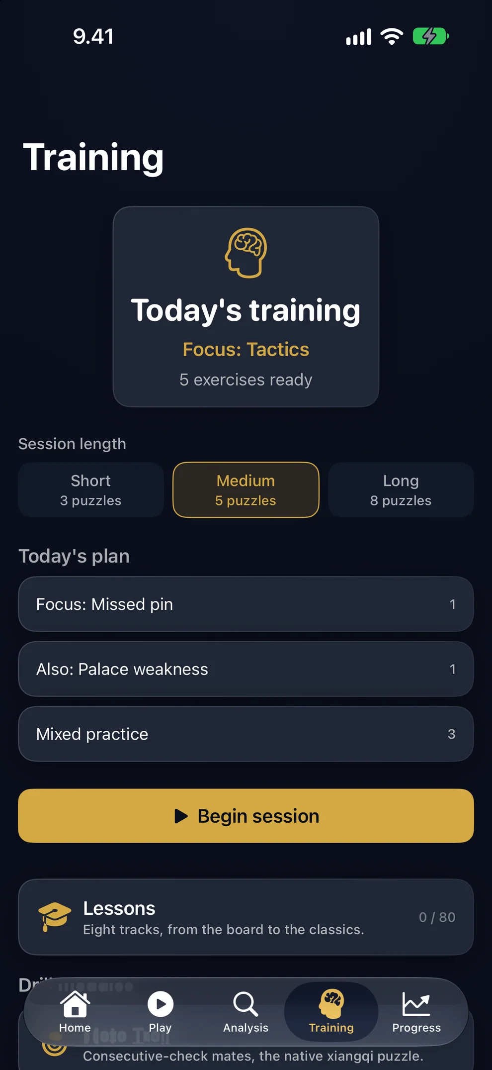 Today's plan, built from your own mistakes, then mixed practice.